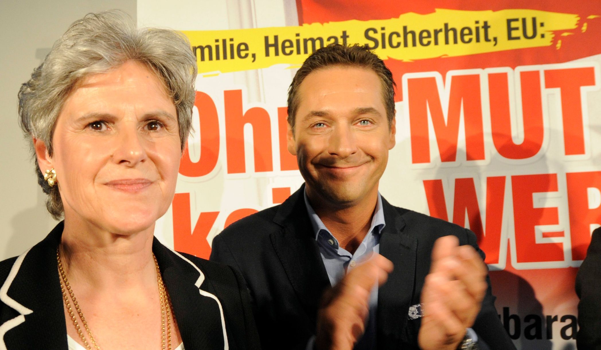 Barbara Rosenkranz a Heinz-Christian Strache po prezidentských volbách 2010
