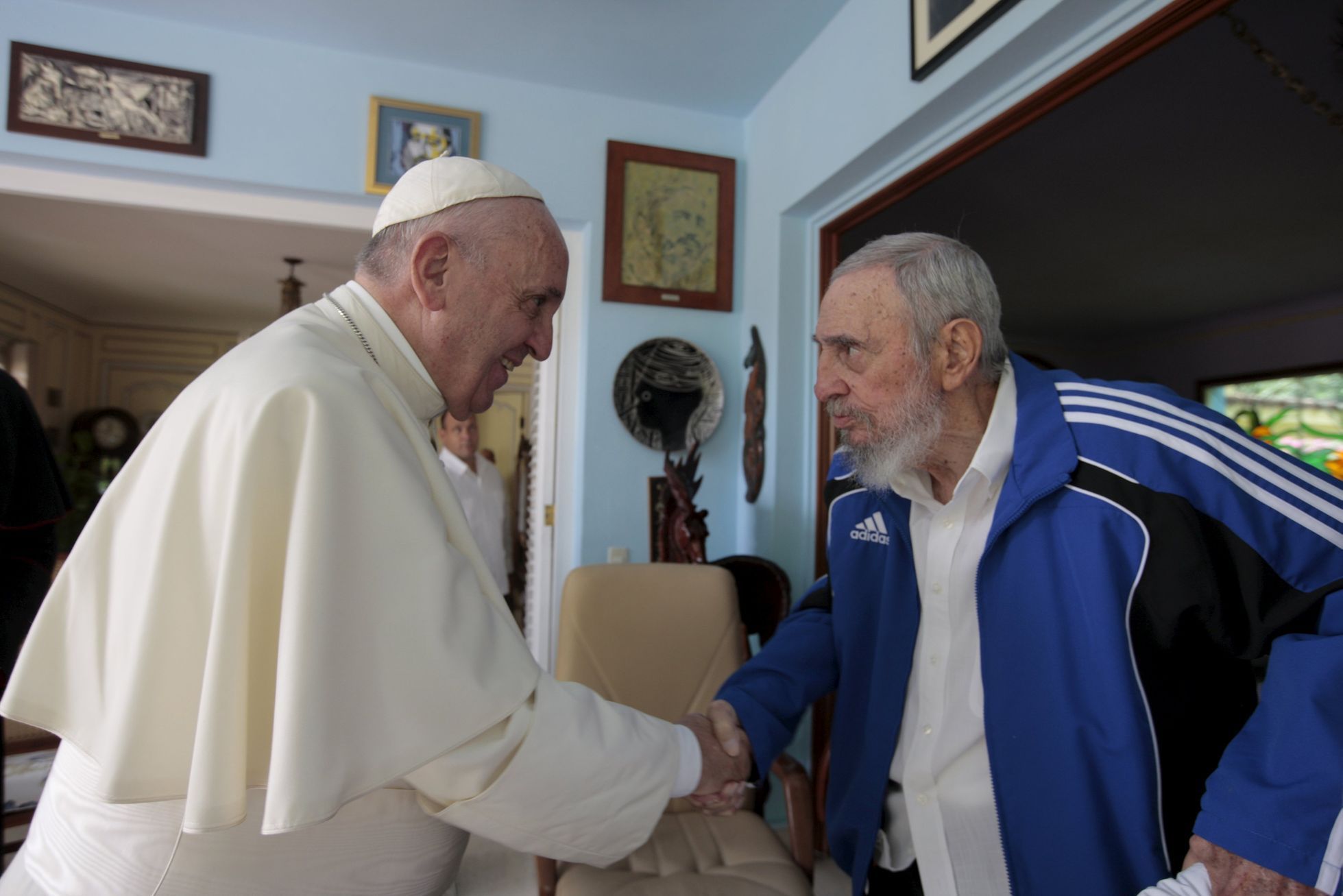 Pope Francis meets with former Cuban President Fidel Castro in Havana