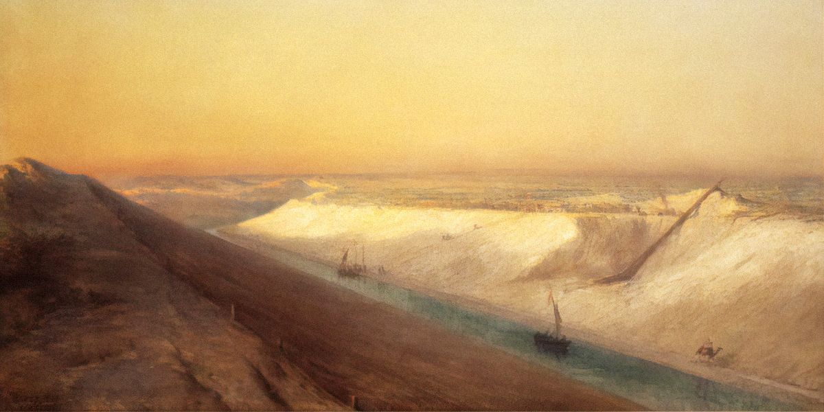 Jednorázové užití / Fotogalerie / Dokončen Suezský průplav / 1869 / François Pierre Barry