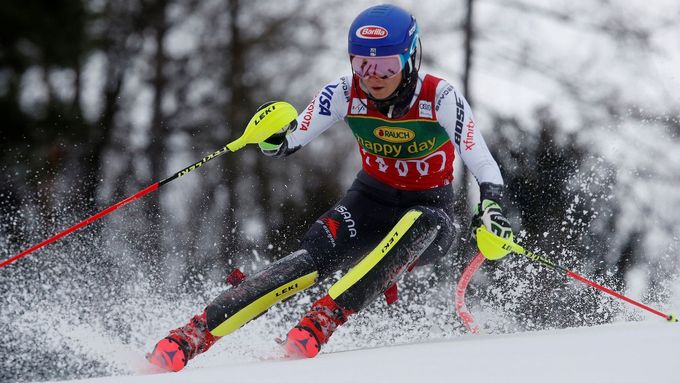 Mikaela Shiffrinová ve slalomu SP v Mariboru.