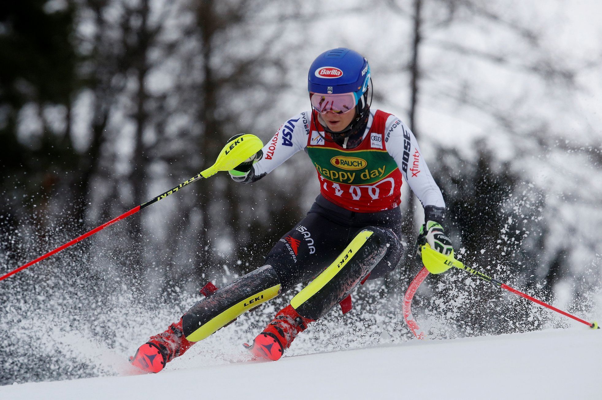 Mikaela Shiffrinová ve slalomu SP v Mariboru