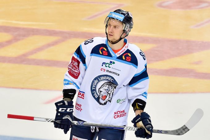 Michal Bulíř, hokejový útočník Bílých Tygrů Liberec