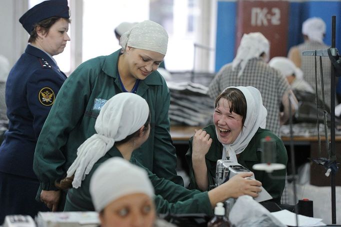 Female Penal Colony No. 3 of UFSIN for Ivanov region 1103513 Russia, Kineshma. 04/24/2012 Inmates at the Female Penal Colony No. 3 of the Administration of the Federal Penitentiary Service (UFSIN) of Russia for the Ivanov region work at the colony's sewing shop.