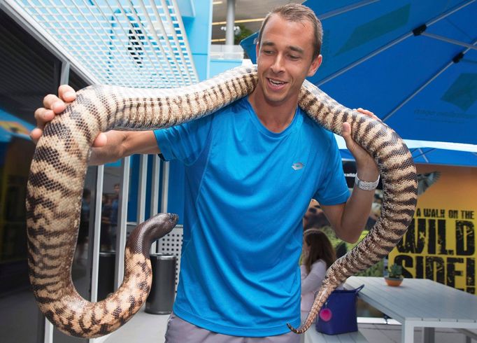 Lukáš Rosol s krajtou na Australian Open 2016