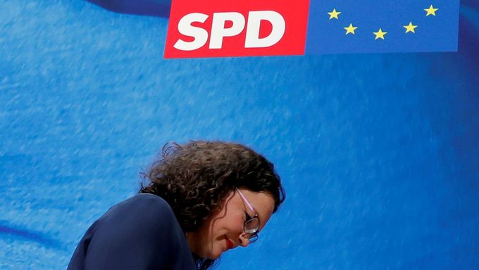 Andrea Nahlesová, která v neděli rezignovala na post předsedkyně SPD.