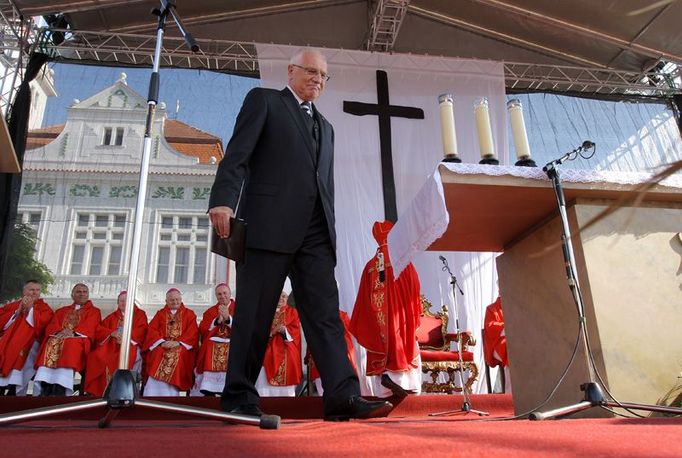 Řekl, co měl na srdci. Pak opustil pódium. (Václav Klaus)