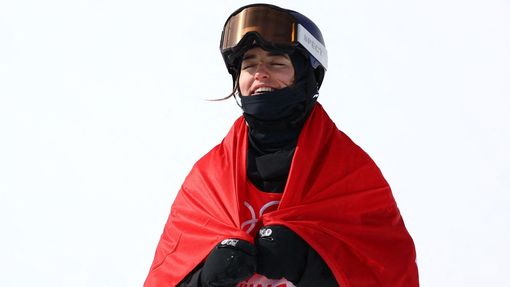 2022 Beijing Olympics - Freestyle Skiing - Women's Freeski Slopestyle - Final - Genting Snow Park, Zhangjiakou, China - February 15, 2022. Gold medallist Mathilde Gremaud