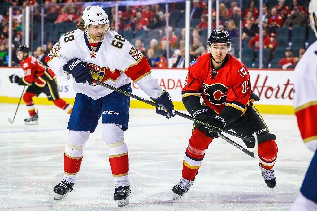 Jágr a Bäcklund v souboji NHL Florida vs. Calgary