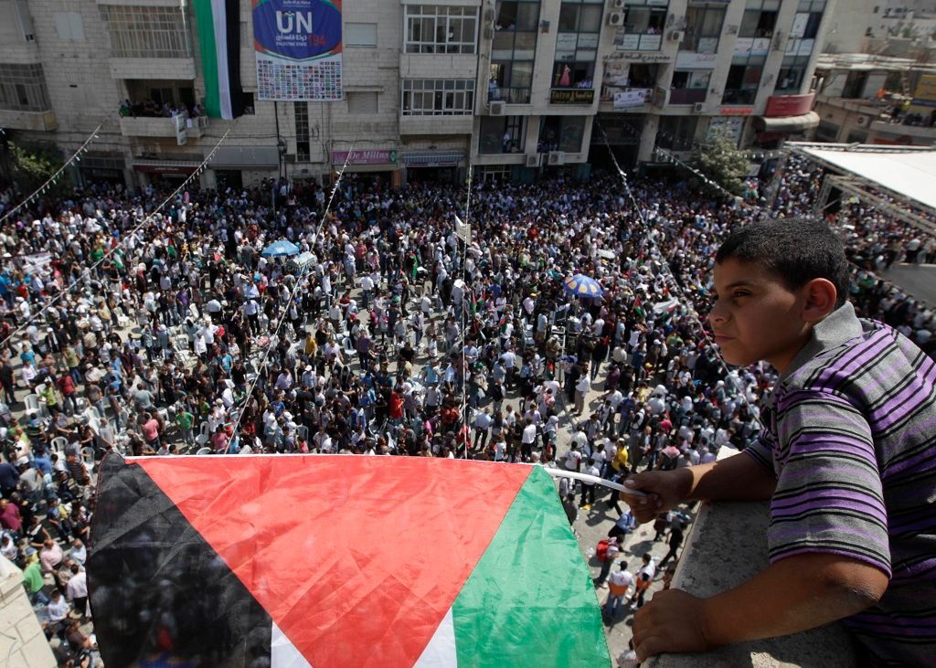 Palestinci demonstrují za Palestinský stát
