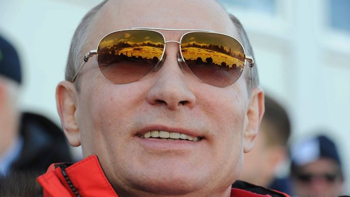Vladimír Putin při olympiádě v Soči