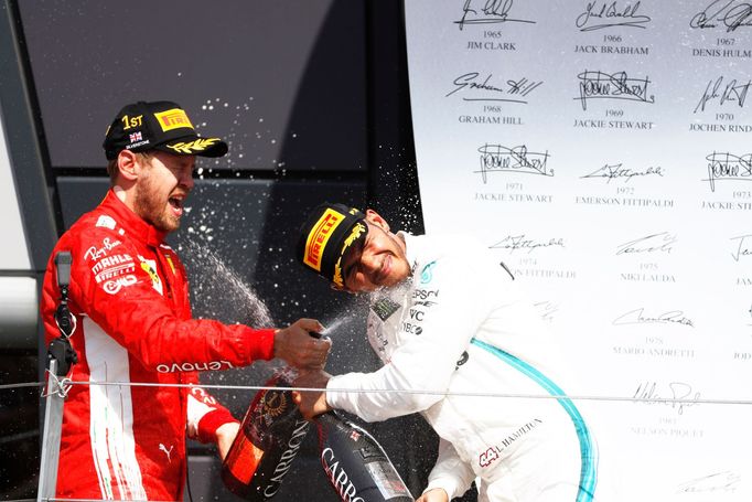 F1, VC Británie 2018: Sebastian Vettel, Ferrari a Lewis Hamilton, Mercedes