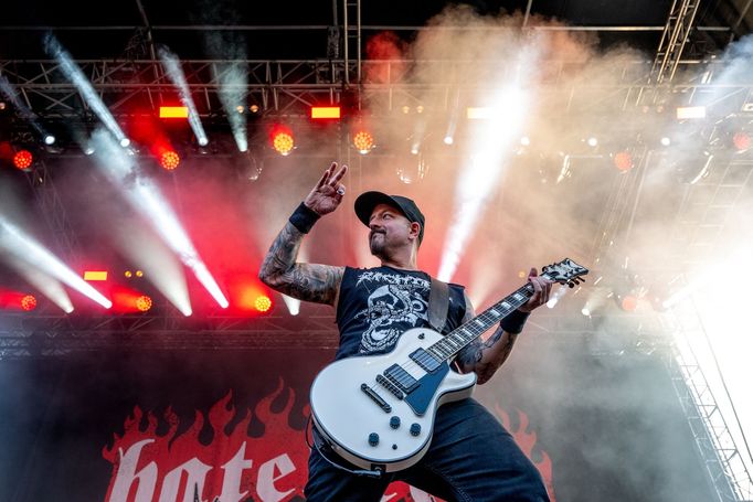 Na snímku je Wayne Lozinak, kytarista americké kapely Hatebreed.