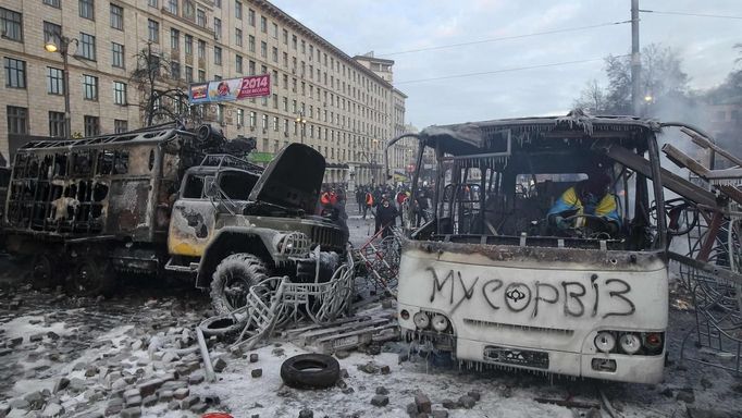 Centrum Kyjeva, pondělí ráno.