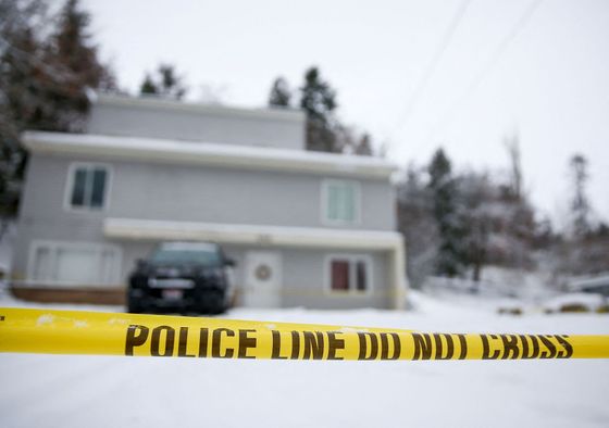 Snímek domu, kde neznámý vrah ubodal čtyři studenty a studentky. 