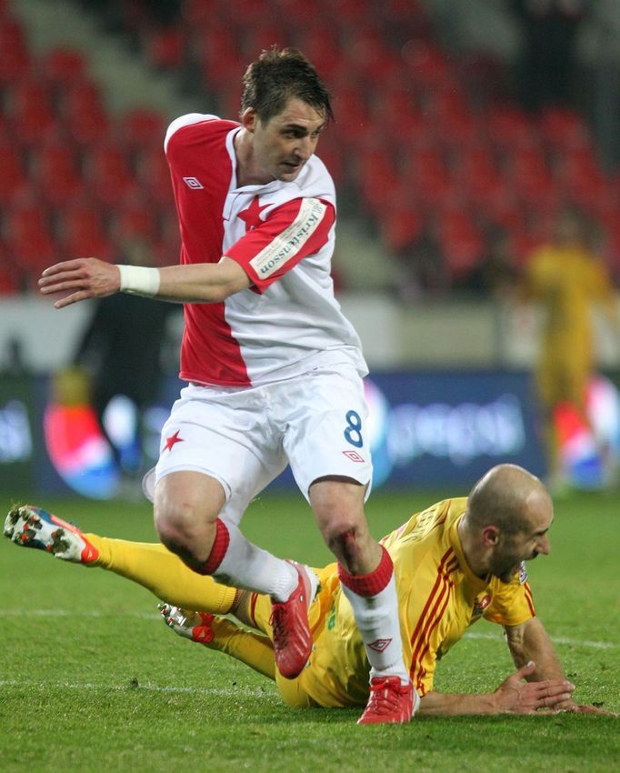 Fotbal, Gambrinus liga, Slavia - Dukla: Rudolf Skácel - Jan Vorel