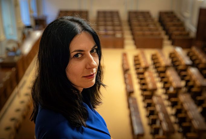 Markéta Adamová Pekarová, politička,  předsedkyně Poslanecké sněmovny Parlamentu ČR, HN, portrét, poslanecká sněmovna ČR, Sněmovní 4, Praha, 8.9.2025, foto Honza Mudra