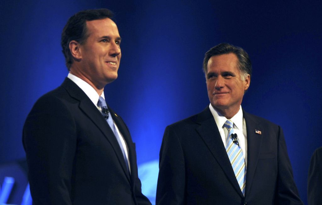 USA volby Santorum Romney