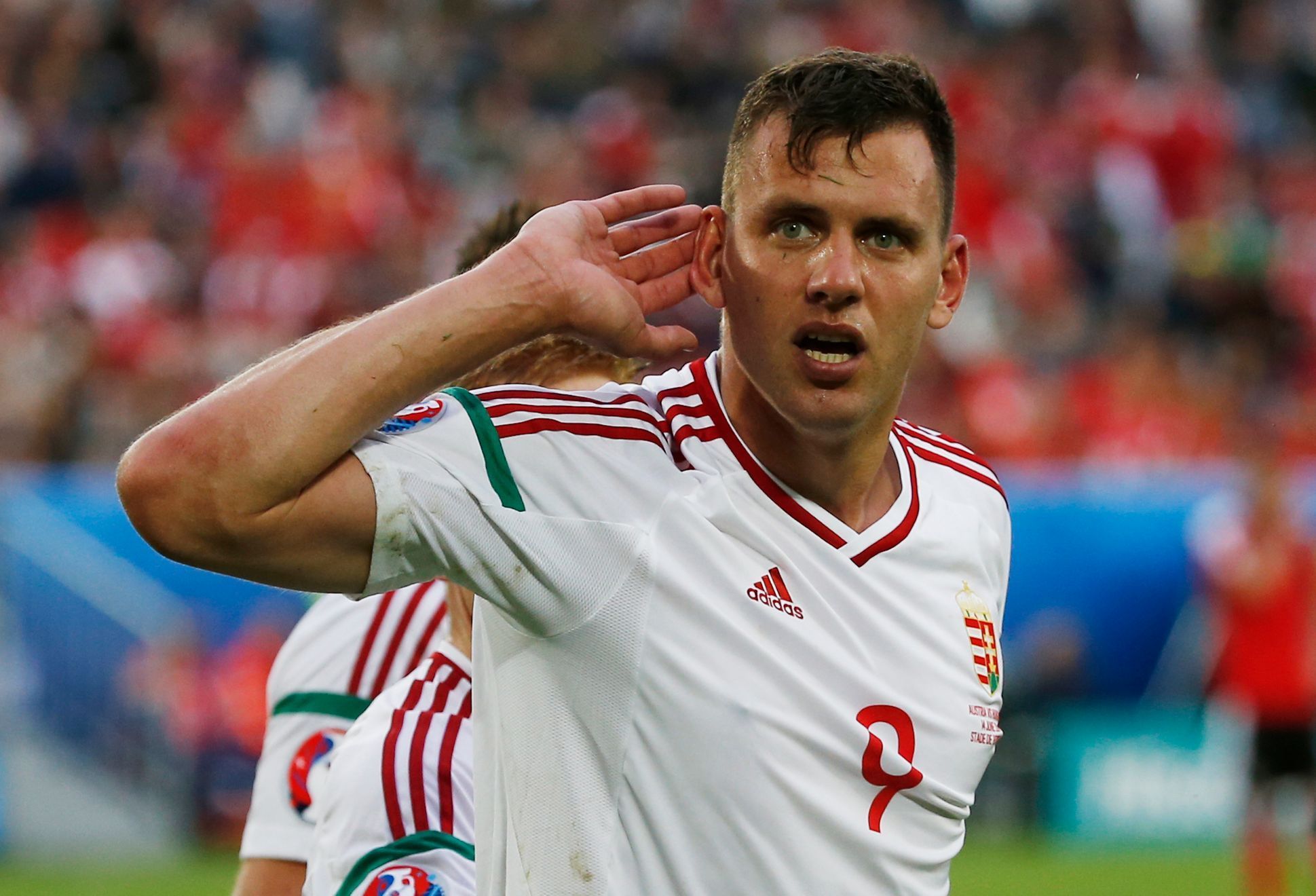 Euro 2016, Maďarsko-Rakousko: Ádám Szalai slaví gól na 1:0