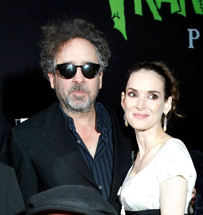 Tim Burton a Winona Ryder na premiéře Frankenweenie