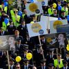 Lufthansa pilots take part in demonstration during strike action at Fraport airport in Frankfurt