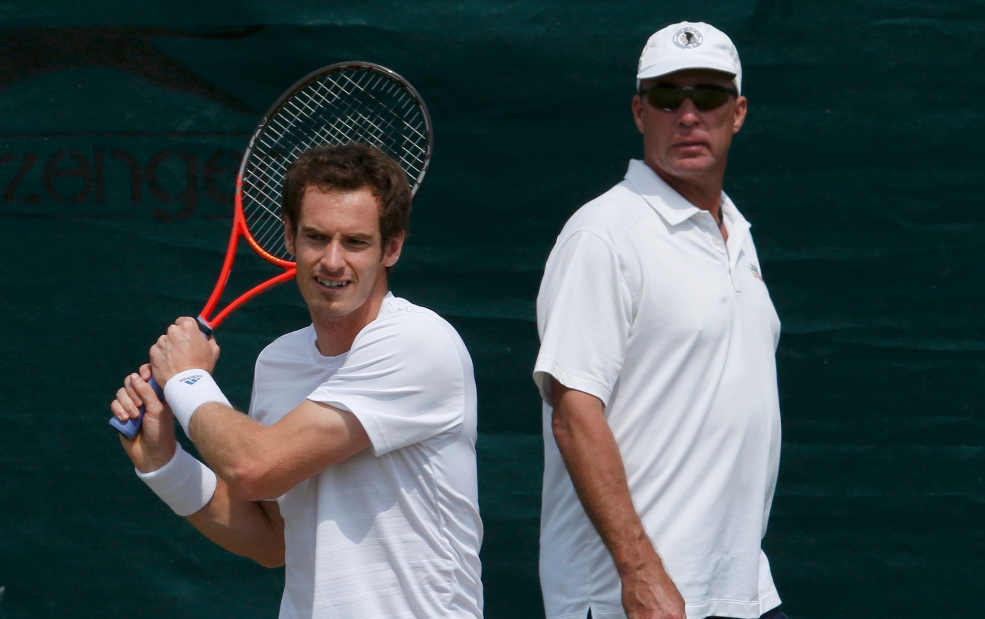 Andy Murray a Ivan Lendl na tréninku