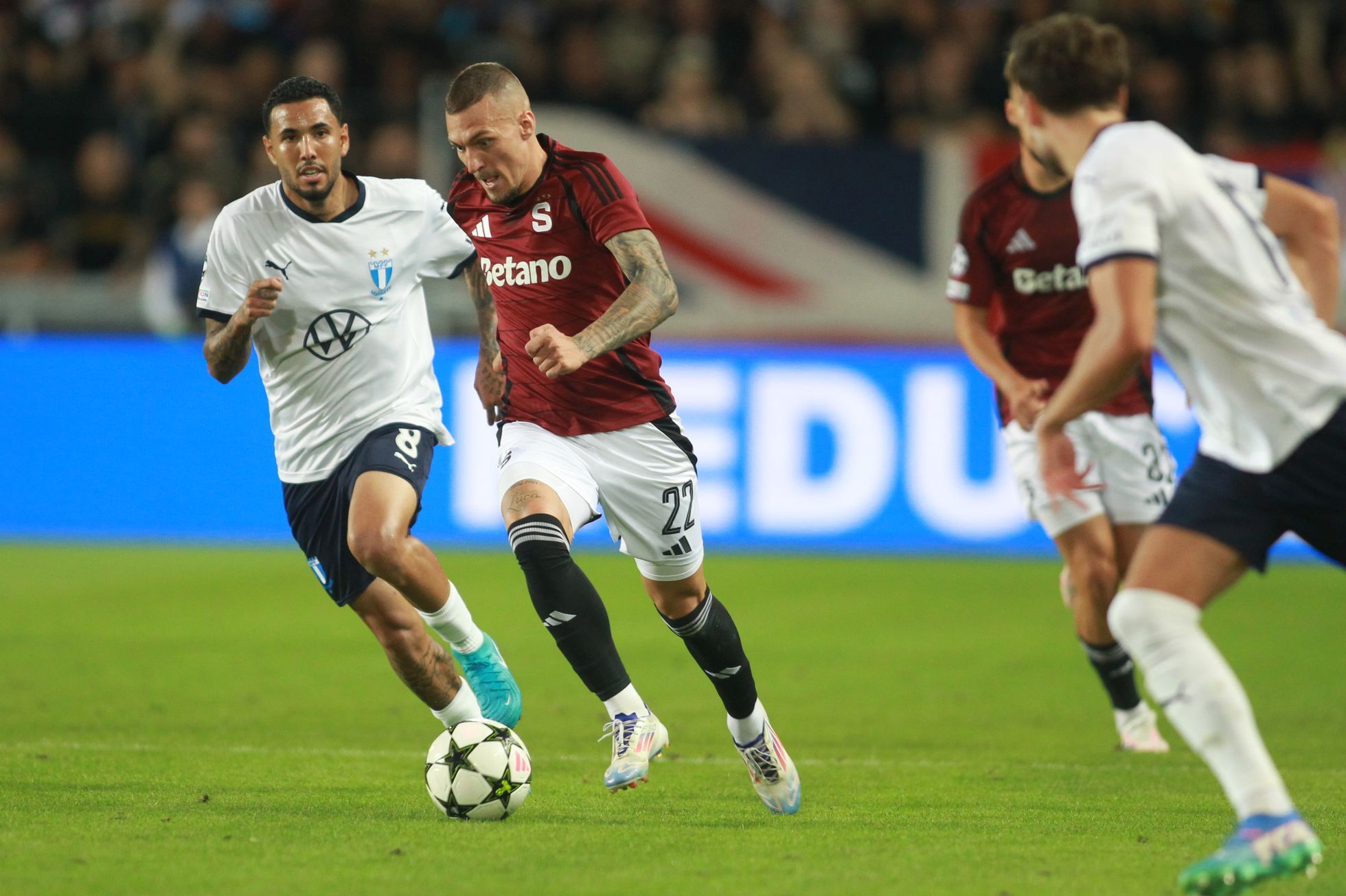 fotbal, Liga mistrů 2024/2025, 4. předkolo, Sparta - Malmö, Lukáš Haraslín