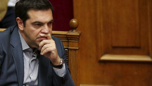 Alexis Tsipras v řeckém parlamentu