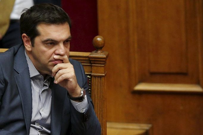 Alexis Tsipras v řeckém parlamentu