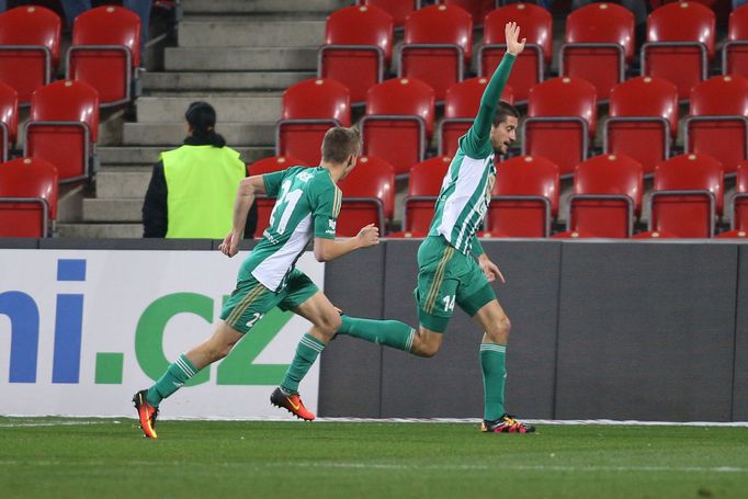 EPL, Slavia-Bohemians: Michal Šmíd slaví gól na 0:1