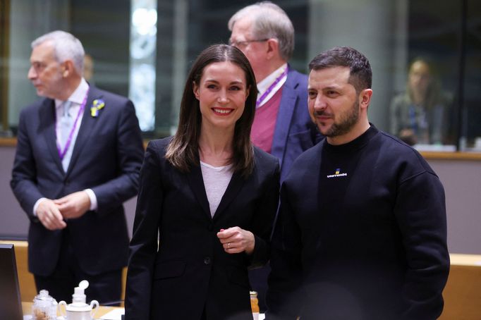 Volodymyr Zelenskyj na první návštěvě v Bruselu od začátku ruské invaze na Ukrajinu.