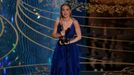 Brie Larson accepts the Oscar for Best Actress for her role in &quot;Room&quot; at the 88th Academy Awards in Hollywood