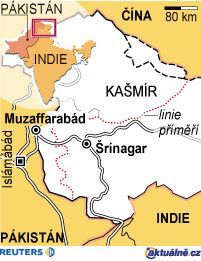 Mapa Kašmír