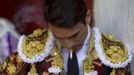 Spanish matador Jose Maria Manzanares smokes a cigarette before the start of a bullfight in Seville