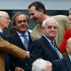 Clio Maria Bittoni, Giorgio Napolitano, Michel Platini, princezna Letizia a princ Felipe po utkání základní skupiny mezi Španělskem a Itálií na Euru 2012