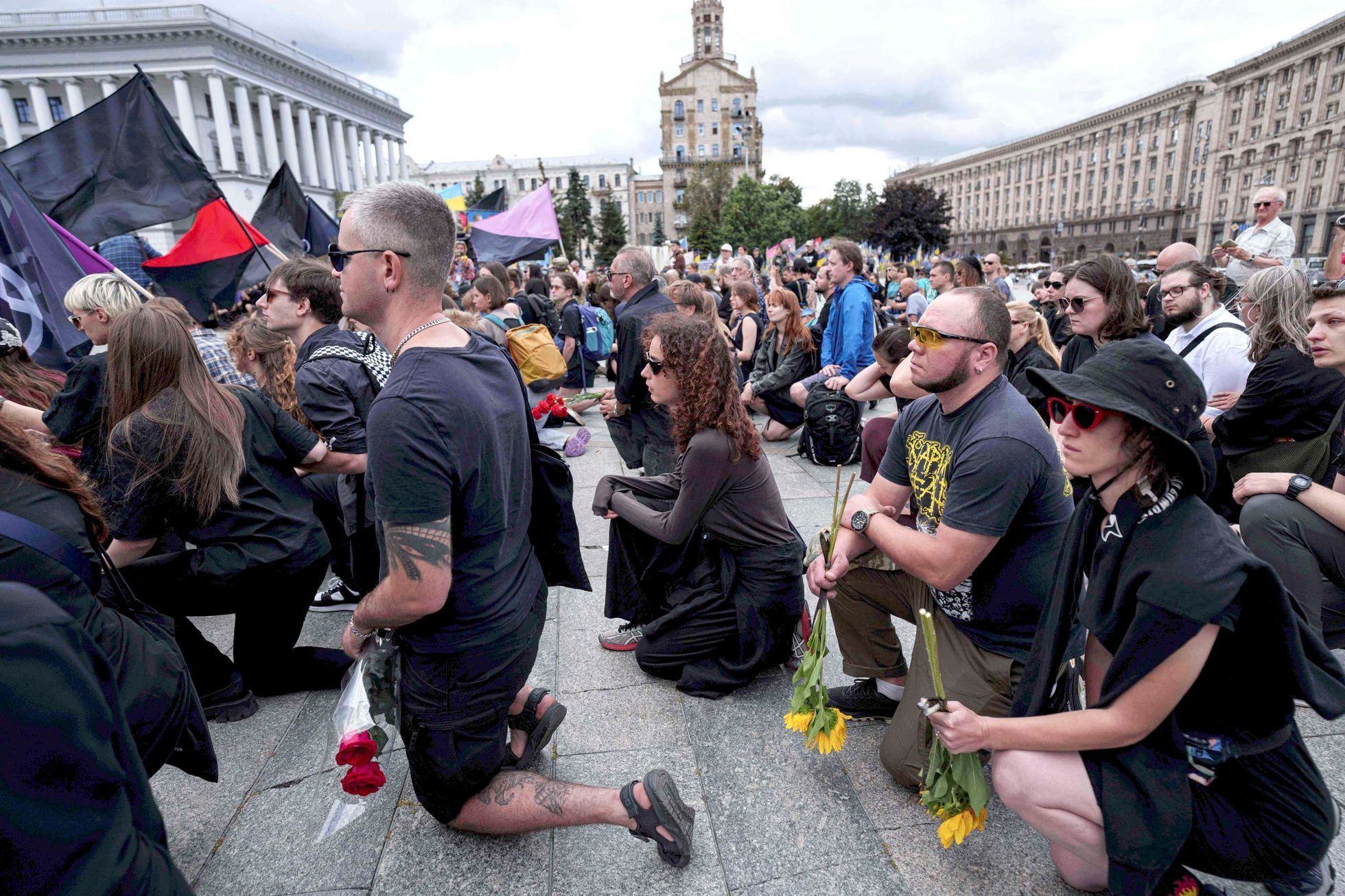 Ukrajina, Kyjev, pohřeb, armáda, anarchista, LGBT, David Chychkan, voják, smrt