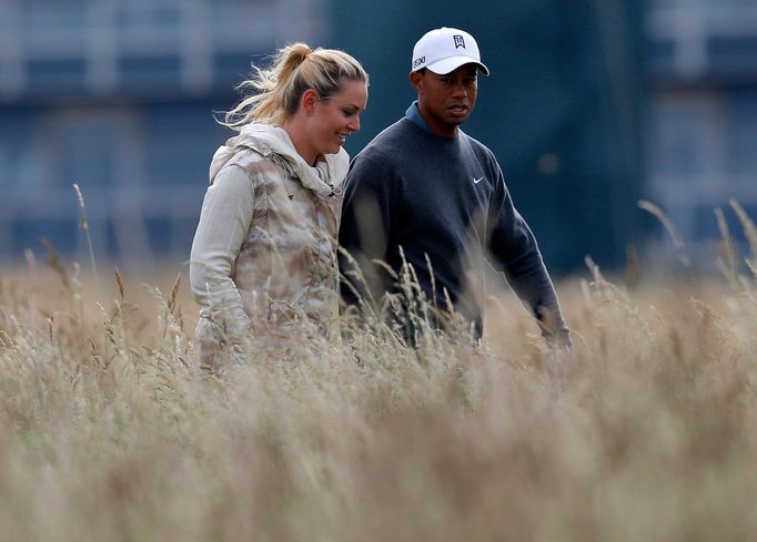 Lindsey Vonnová a Tiger Woods na British Open 2013