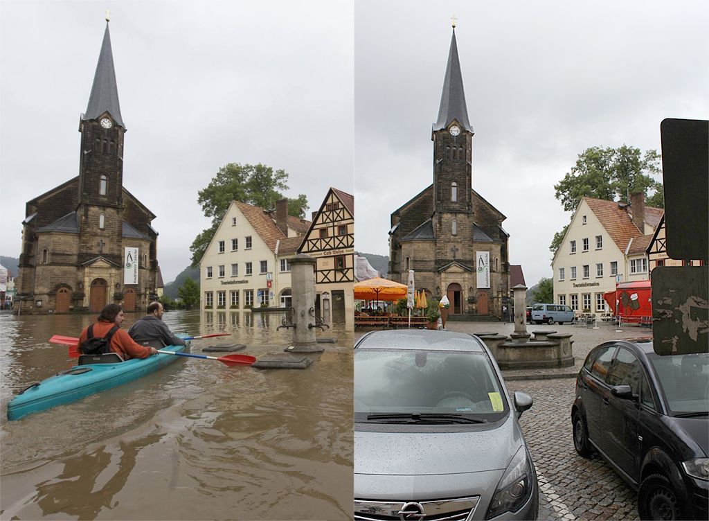Srovnání / Německo / Povodně / Wehlen / 4.6.