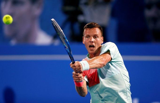 Tomáš Berdych na exhibici v Abú Zabí