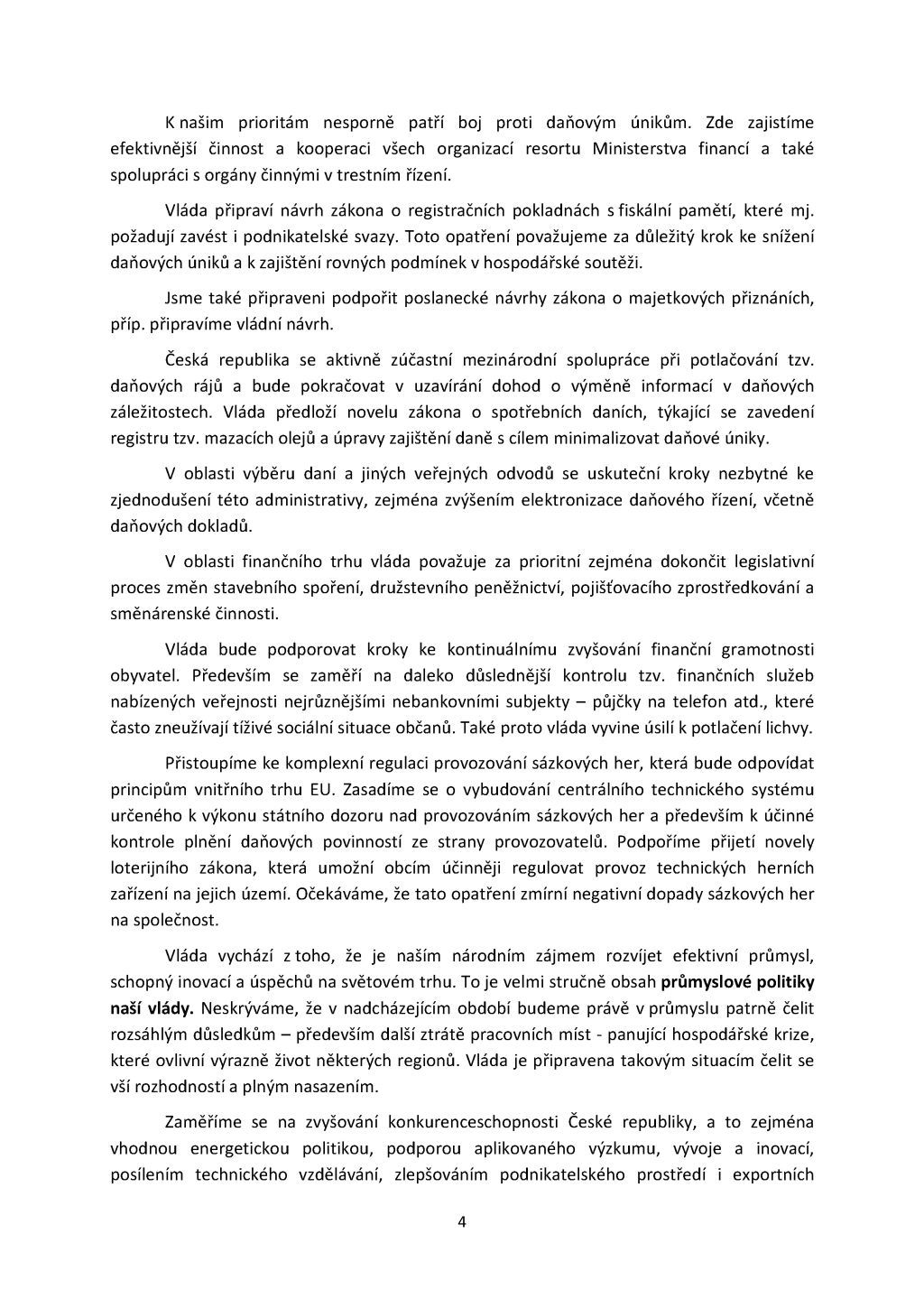 Programové prohlášení vlády