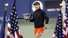 Legendární tenistka Martina Navrátilová po slavnostním ceremoniálu po její výhře ve smíšené čtyřhře na US Open.