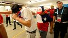 Chile fans are escorted by police after dozens of them crashed a gate to enter Maracana stadium and watch their country play Spain for Group B of the 2014 World Cup, in R