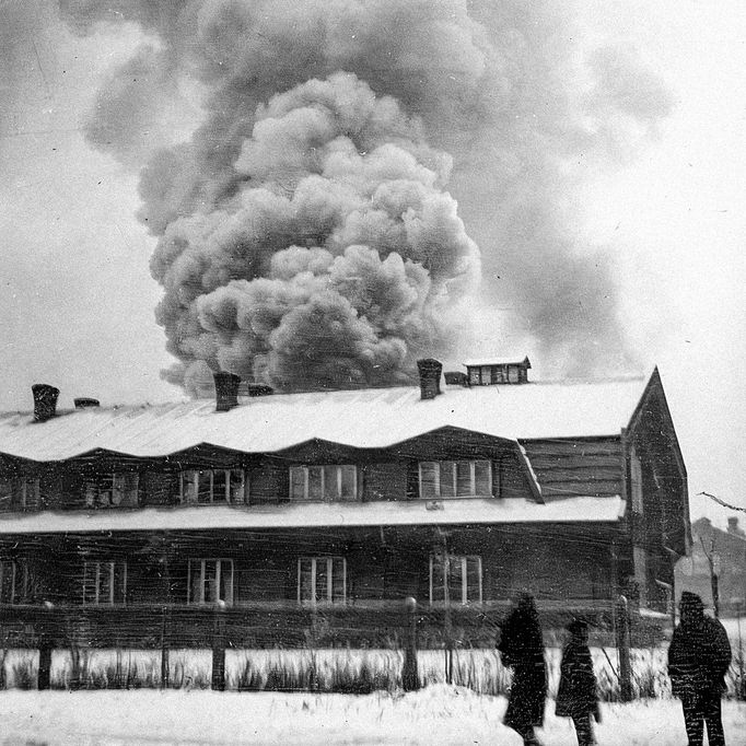 Požár studenské kolonie na Letné, ke kterému došlo 21. prosince roku 1927.