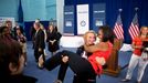 July 27, 2012 "Sonya Hebert captured this amusing moment as U.S. Olympic wrestler Elena Pirozhkova literally picked up the First Lady during a greet with Team USA Olympic athletes competing in the 2012 Summer Olympic Games in London."