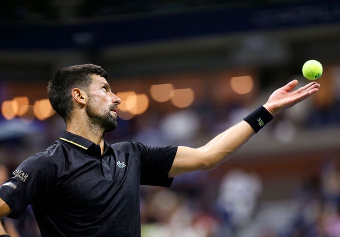Novak Djokovič v utkání 3. kola US Open 2025