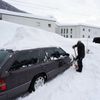 Zasněžený Davos před začátkem Světového ekonomického fóra.