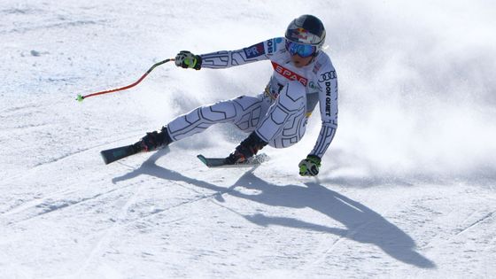 Ester Ledecká v závodě super-G žen na MS v Saalbachu 2025