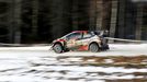 Sébastien Ogier v Toyotě na trati Švédské rallye 2020