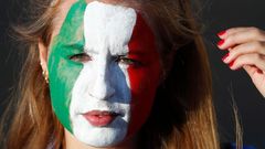 Italská fanynka před finále ME 2020 Itálie - Anglie