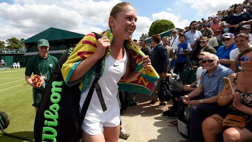Jekatěrina Alexandrovová v 1. kole Wimbledonu.