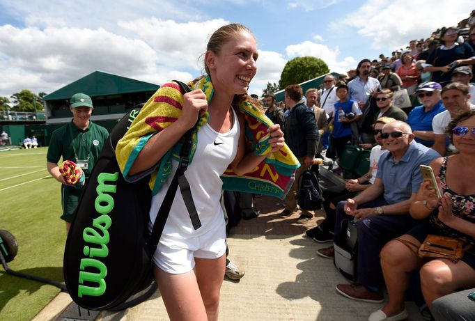 Jekatěrina Alexandrovová v 1. kole Wimbledonu.